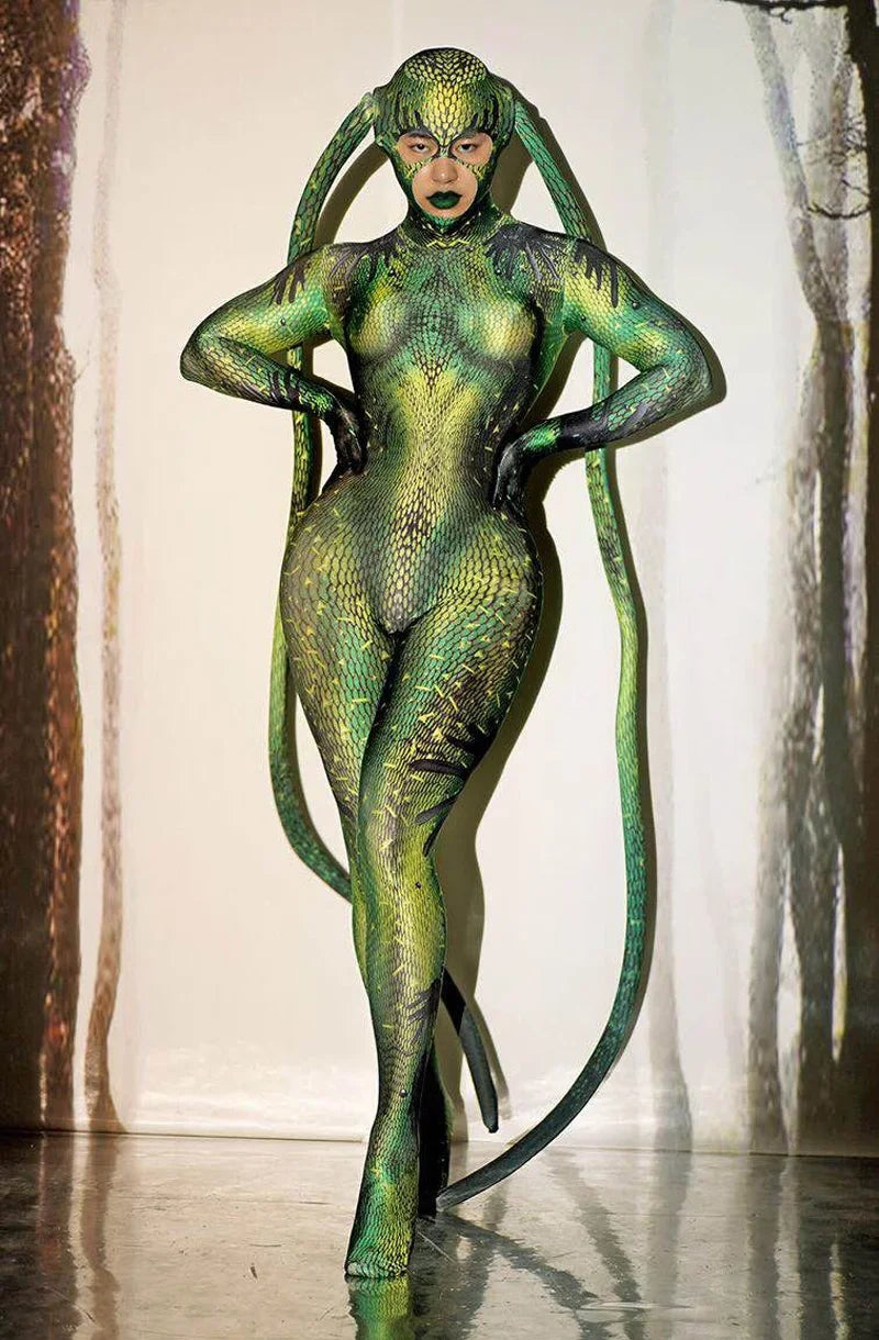 Stretch alien kostuum voor dames