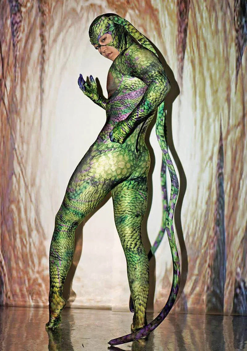 Stretch alien kostuum voor dames