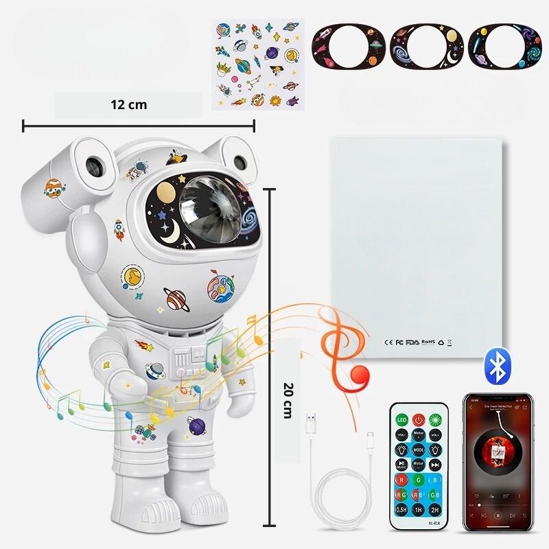 Astronaute projecteur musical avec stickers