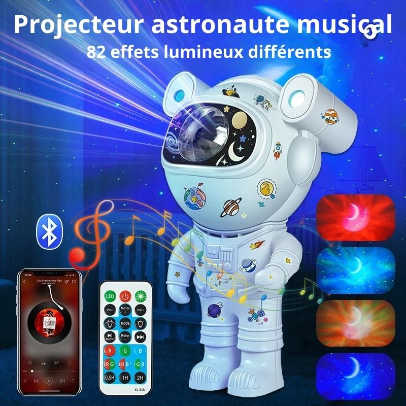 Astronaute projecteur musical avec stickers