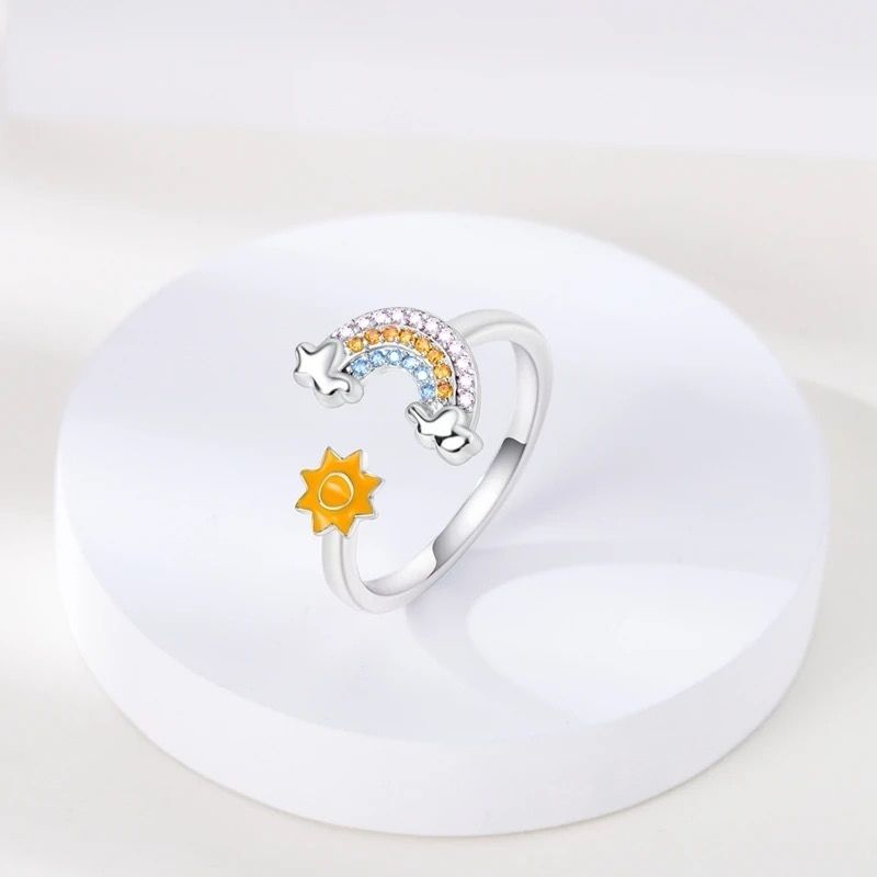 Bague arc en ciel en argent
