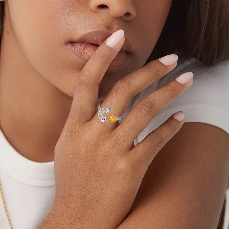 Bague arc en ciel en argent