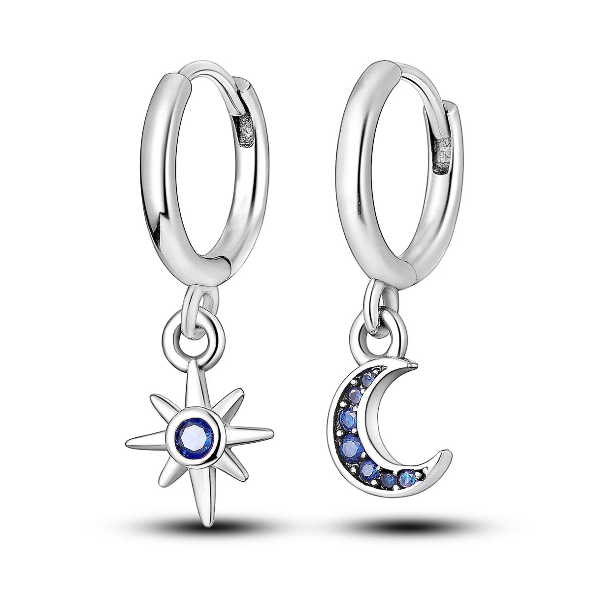 Boucles d'oreilles étoiles et lune