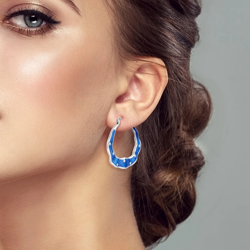 Boucles d'oreilles ciel étoilé en argent