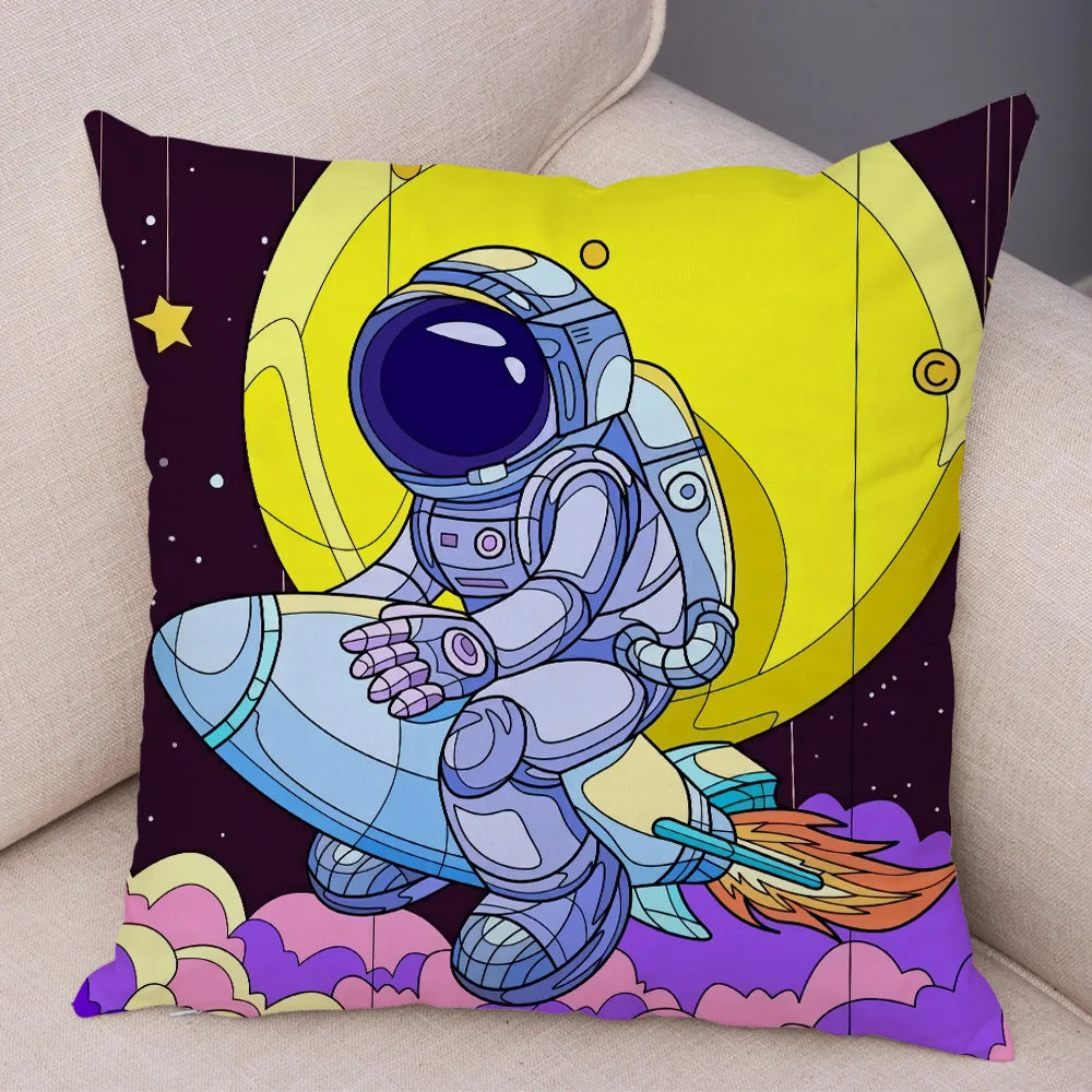 Coussin astronaute et fusée