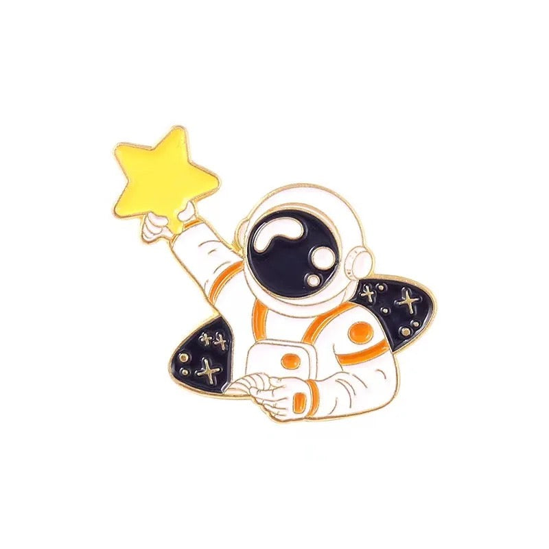 Astronaut and Star Pin