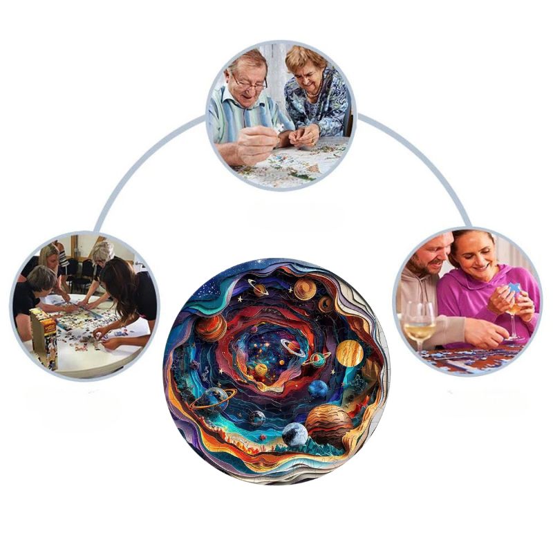Puzzle rond univers