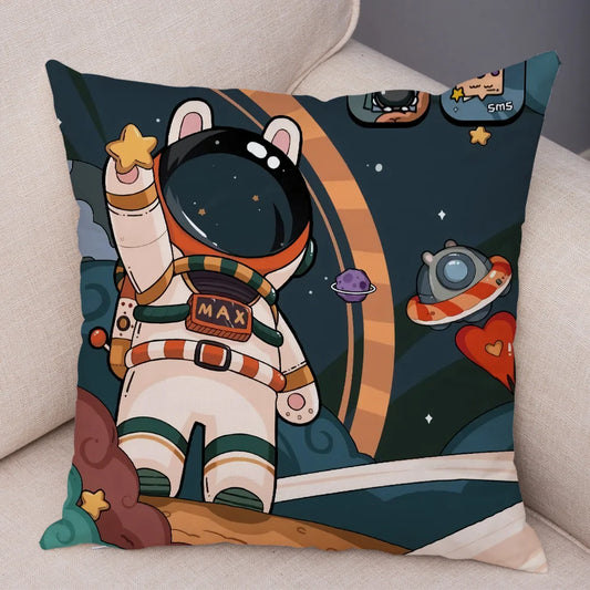 Coussin Astronaute lapin dans l'espace