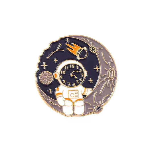 Pin's Astronaute assis sur Lune