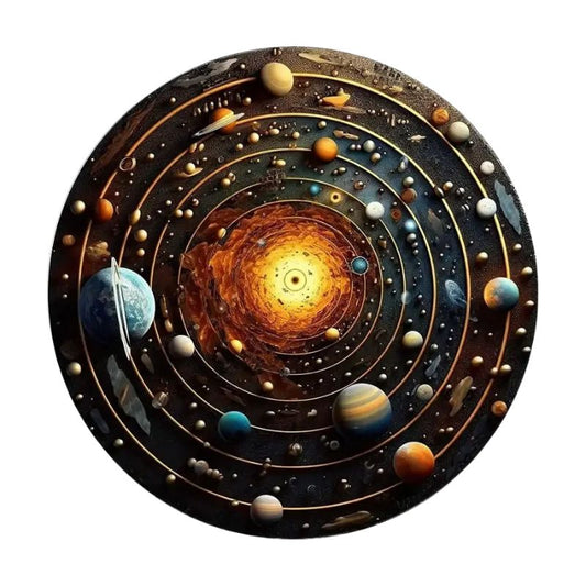 Puzzle système solaire rond